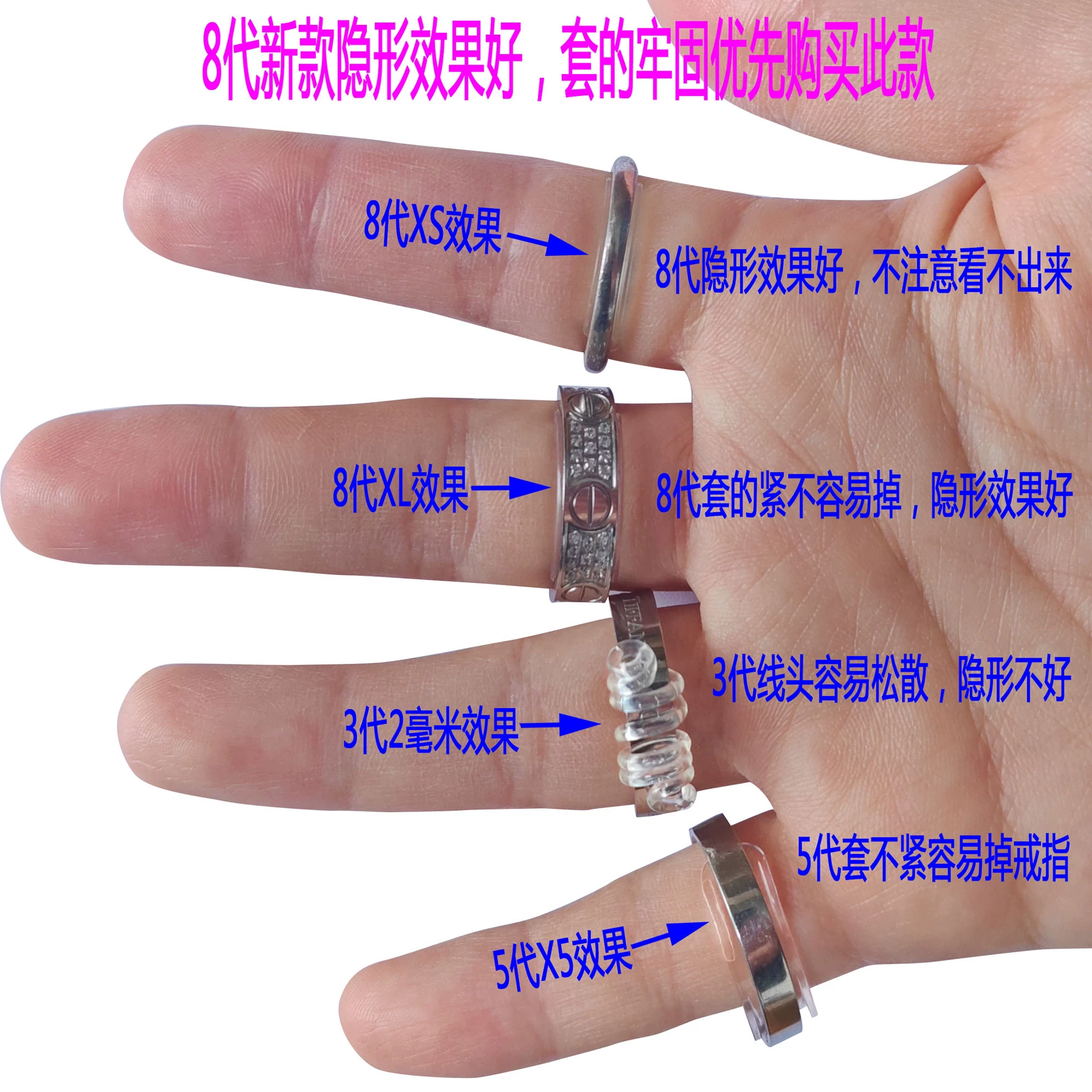 Invisible transparent ring, fishing line
