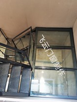 Tongzhou Taihu laminated toughened glass attic staircase glass guardrail indoor glass ramp square steel structure welding