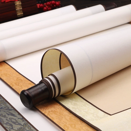 Пустая прокрутка вертикальная висящая вала в твердом переплете на горе рис бумага Белая антикварная живопись сердце четыре фута и три фута для открытия французской живописи