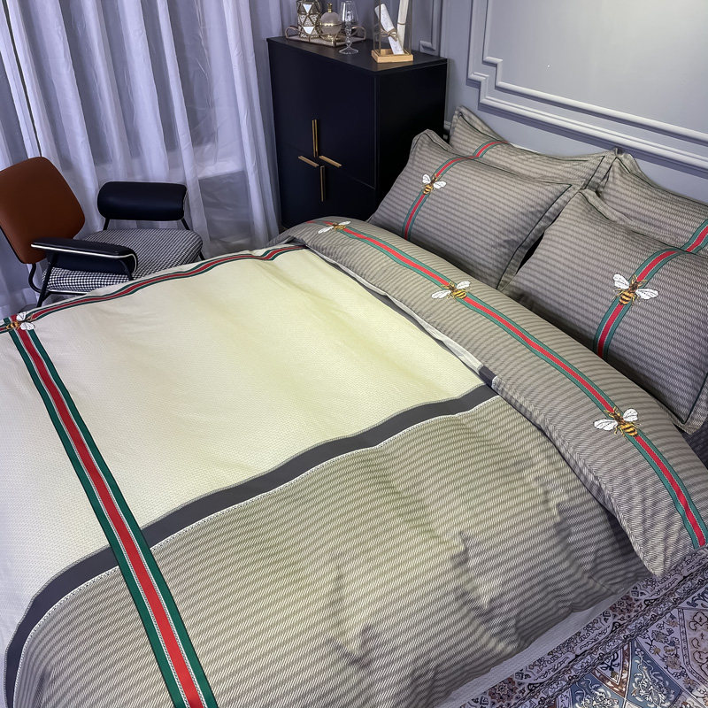 Bed four-piece set of cotton pure cotton 100 washed cotton simple bed sheet quilt cover bed cover Nordic ins style supplies three 4