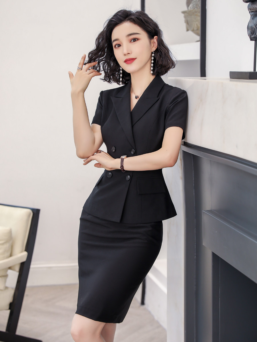 High-end professional suit Summer fashion temperament goddess Fan suit OL formal dress Sample house display center Work clothes Front desk tooling