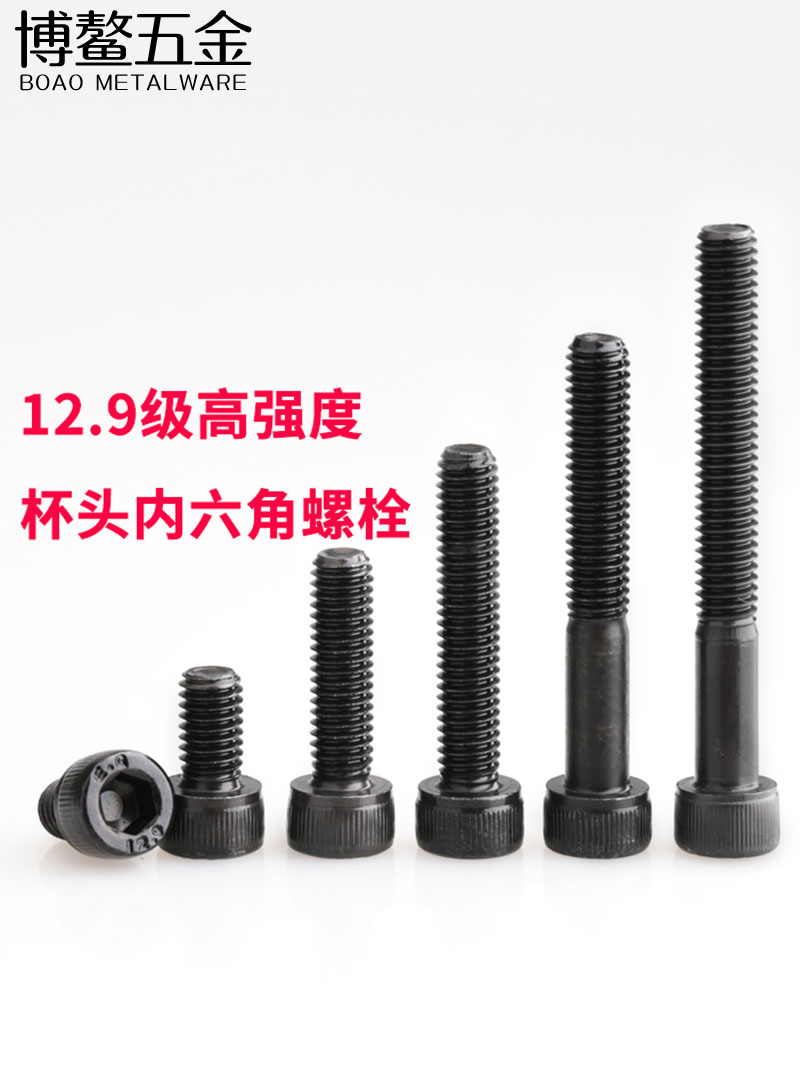 12 Class 9 high strength hexagon socket head screw Cylindrical head bolt Black M1 4M1 6M2M2 5*3x4 5 6