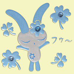 Shanghai Spot Japan Straight Sends High Time Painted Cute Little Rabbit Blue Phone Stickers