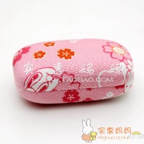 Premium Spot Japan Kyoto kimono Wrinkle Silk Pink Cherry Blossom White Rabbit Folding Glasses Case for the First Jewelry Box