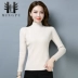 Áo len ngắn tay nữ mùa thu đông mới phiên bản Hàn Quốc cộng với nhung dày Slim size lớn là áo len mỏng - Áo / áo thun áo len mỏng Áo / áo thun