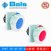  Original BALS BALS waterproof IP67 plug oblique socket 3 core 4 hole 5P63A TYP12001 1200 129