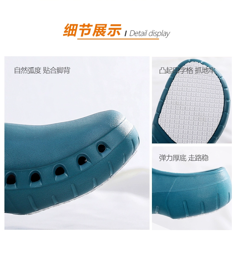 Operating room slippers women's non-slip medical surgical slippers laboratory intensive care unit nurse Baotou hole shoes summer thick sole