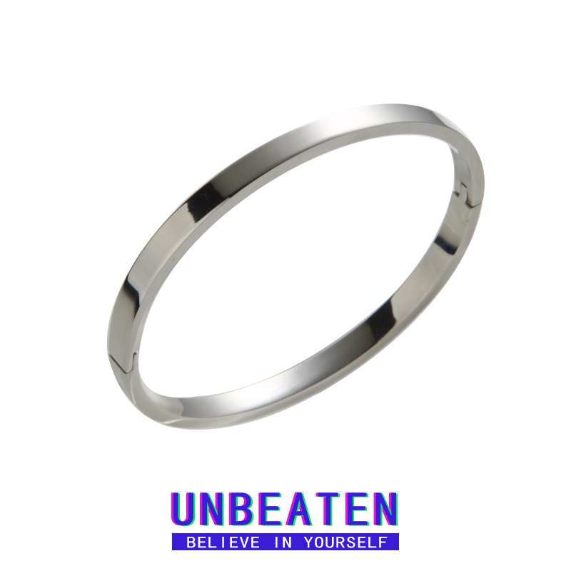 Unbeaten Oval Simple Smooth Bracelet Plain Ring High-End Niche Design Couple Bracelet Titanium Steel Does Not Fade