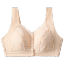 Mothers underwear womens front button bra without rims middle-aged and elderly womens large size push-up vest bra summer thin cotton