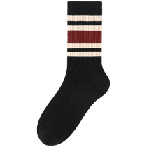 Socks for women summer mid-calf socks cotton boneless striped socks with Birkenstock shoes autumn and winter models anti-odor stockings