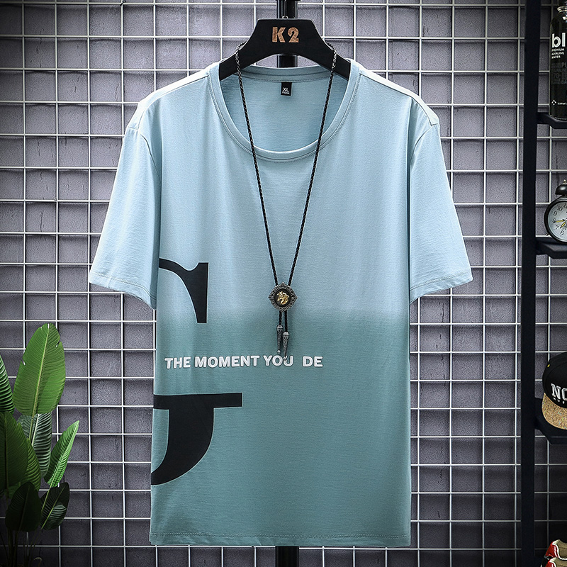 Châu Âu và Mỹ năm 2020 mới ngắn tay áo thun nam nhuộm retro đường hip-hop nửa tay áo in edvited t-shirt loose-fitting của nam giới