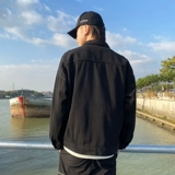 Tide, джинсовая мужская трендовая демисезонная черная куртка, в корейском стиле, оверсайз