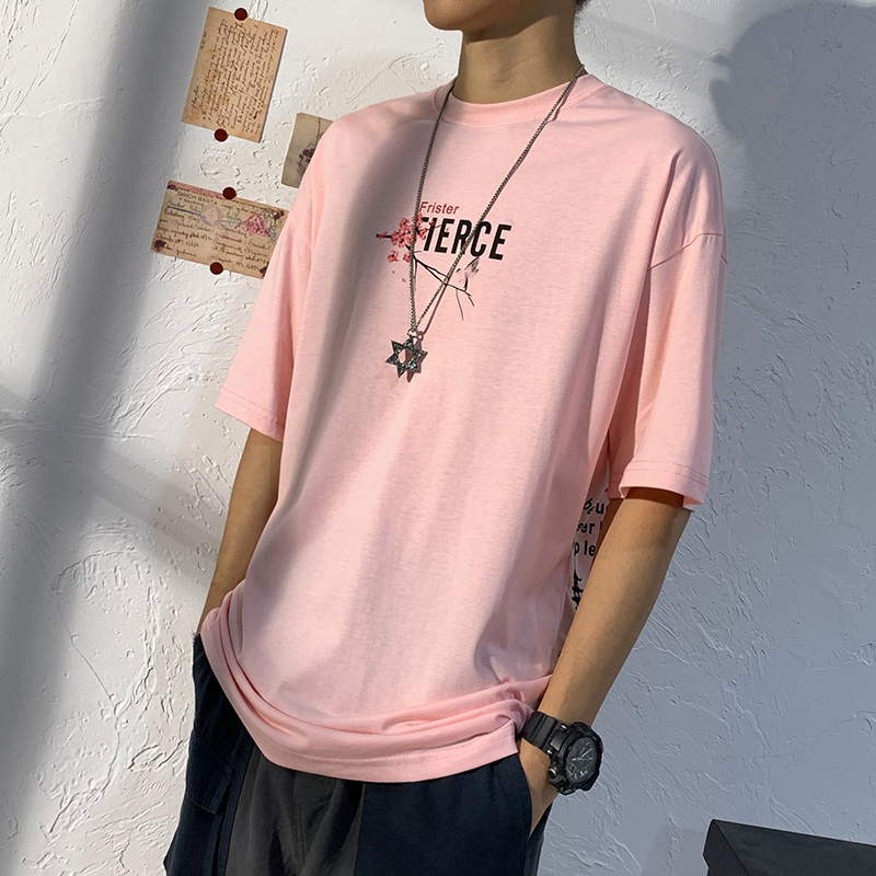 Đường hip-hop t-shirt nam mùa hè đàn ông thủy triều 2020 mùa hè Vintage sóng quốc gia in lỏng lăm tay bông áo thun