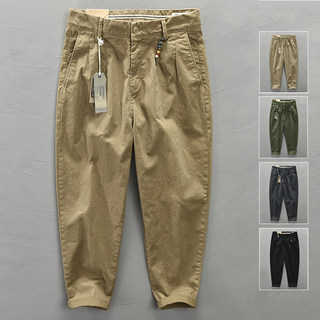 Men's Cargo Pants, New Spring/Autumn Style, American High-End Casual Men's Spring Loose Straight-Leg Trendy Brand Solid Color Long Pants