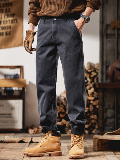 American retro jeans for men 2025 new spring and autumn straight loose high-end elastic versatile simple casual pants