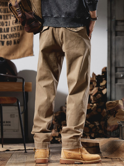 American heavyweight men's new casual pants 2025 spring and autumn retro trendy brand youth straight loose overalls trousers