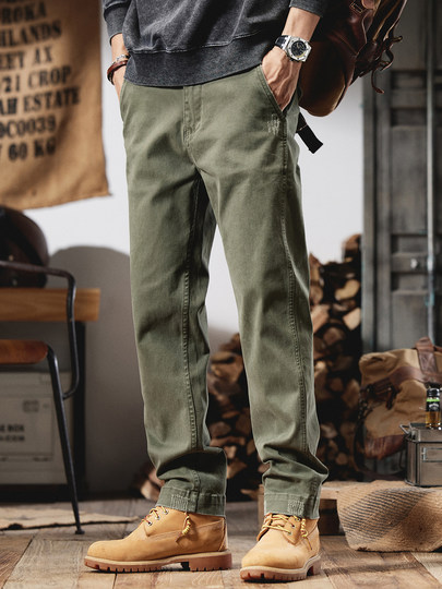 American heavyweight men's new casual pants 2025 spring and autumn retro trendy brand youth straight loose overalls trousers