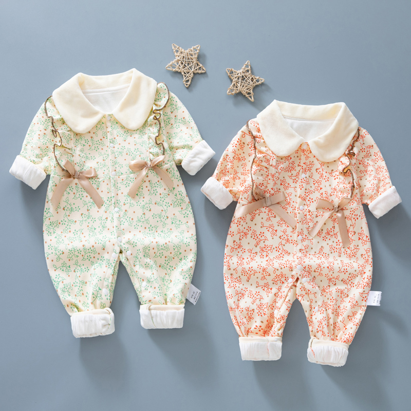 Baby Romper Spring and Autumn Double-Layer Outerwear Jumpsuit for Girls, Trendy and Cute, Stylish Crawling Outfit, Princess Full Moon Outfit