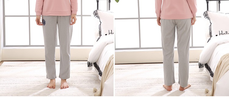 Đồ ngủ nữ giản dị quần dài tay cotton hai mảnh phù hợp với phim hoạt hình mùa đông Hàn Quốc cotton mùa xuân và dịch vụ nhà mùa thu váy ngủ lụa tơ tằm