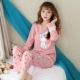 Bộ đồ ngủ nữ mùa xuân và mùa thu cotton cho sinh viên Hàn Quốc tươi mát và đáng yêu dài tay mùa đông mặc nhà mùa hè bộ dài tay 