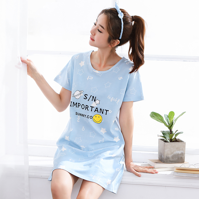 Các tay mùa hè mới womens pajama pajama sasleep tăng váy mùa hè chói tai váy vest cotton womens quần áo về nhà.