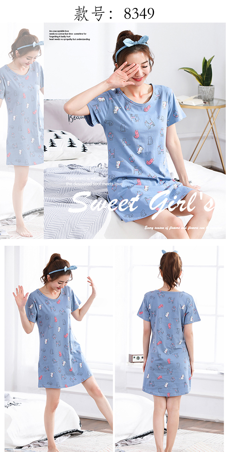 Mùa hè mới không tay bông đồ ngủ của phụ nữ nightdress mùa hè xl giữa- váy vest bông phụ nữ nhà dịch vụ