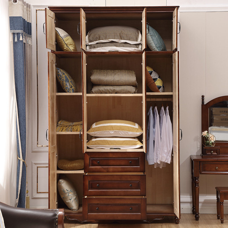 American Wardrobe Solid Wood Wardrobe Household Bedroom Combined 3456