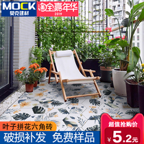 Hexagon tile Nordic kitchen balcony toilet tile courtyard sun room non-slip wear-resistant floor tile 200x230