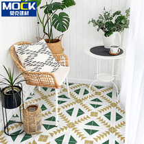 Nordic Day Type Geometric Yellow Green Grey Fish Bone Small Flower Brick Balcony Courtyard Genguan Tile Kitchen Toilet Floor Tiles