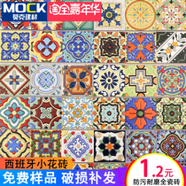 Small flower brick 100 American pastoral Bathroom Kitchen background wall decoration staircase waist line antique tile tile
