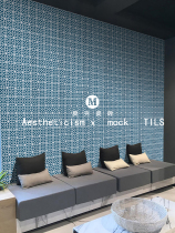 Blue Striped Flower Brick 200 Mediterranean Genguan Background Wall Tile Balcony Kitchen Bathroom Art Flake tile