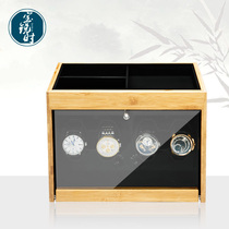 Bamboo and wood automatic table shaker mechanical table turntable vertical watch chain storage box shaker string upper home