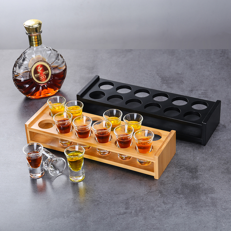 Bar Bullet Cup Rack Creativity S Shaped Bamboo Cup Rack Foreign Wine Glass Mouthwash B52 Wine Shelf Decoration Pendulum