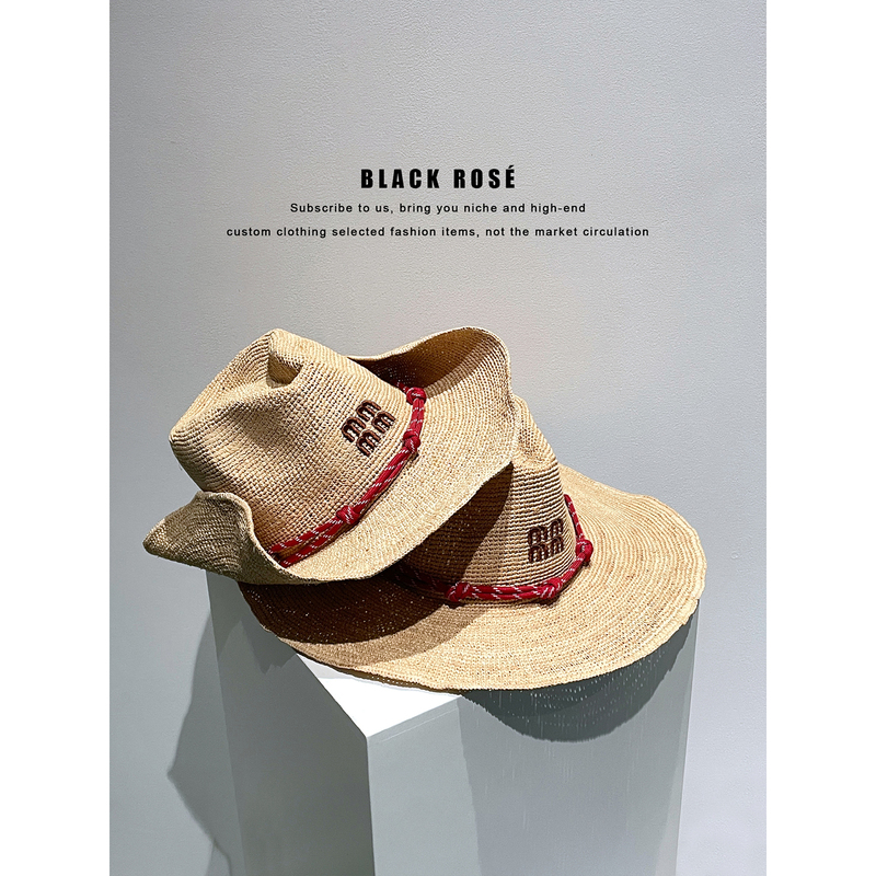 Black Rosé Summer Must-Have! Vintage Braided Rope Denim Straw Hat Sunshade Vacation Raffia Straw Fisherman Hat Black Rosé Summer Must-Have! Vintage Braided Rope Denim Straw Hat Sunshade Vacation Raffia Straw Fisherman Hat