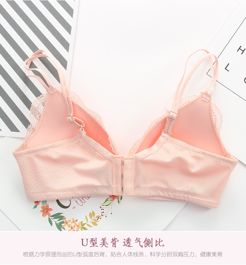 Không có vòng thép hình tam giác phiên bản Hàn Quốc tập hợp áo ngực mỏng phần nữ bra bra học sinh trung học đồ lót siêu mỏng màu trắng đồ lót dây	