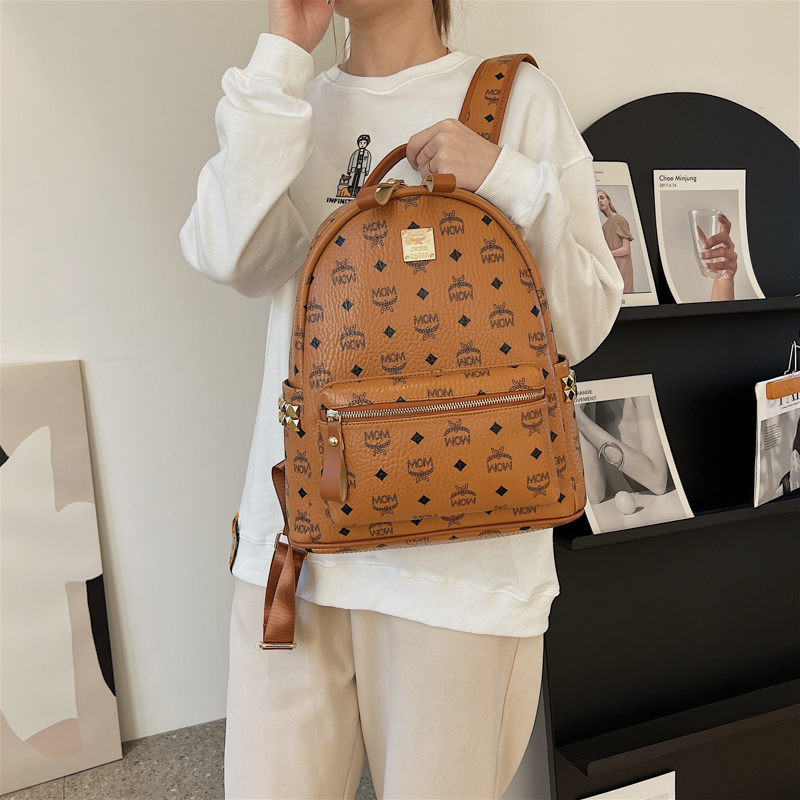 Canson Kock Rivet Large-Capacity Backpack for Women 2026 New Korean Style Printed School Bag Women's Travel Backpack Canson Kock Rivet Large-Capacity Backpack for Women 2026 New Korean Style Printed School Bag Women's Travel Backpack