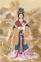 Customized Taishan grandmother portrait Bixia Yuanjun portrait photo paper plastic seal crystal table Taoist god statue