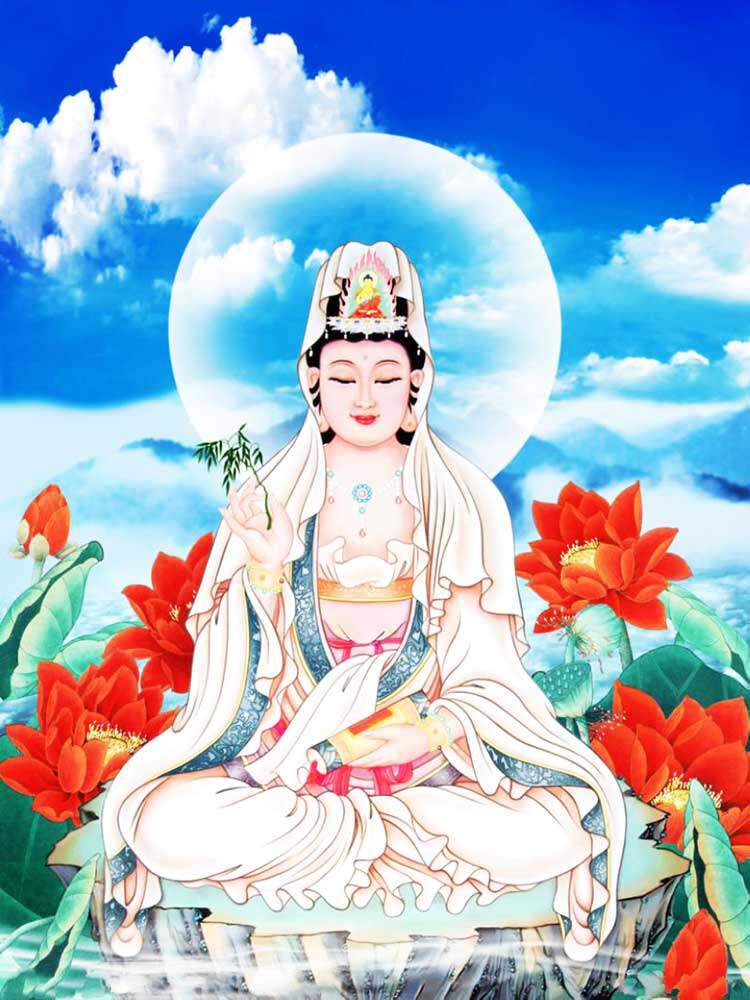 Custom Guanyin BodhisattBodhisattBodhisattva Portrait View of the Sculpted Buddha Painting Photographic Paper bifacial plastic