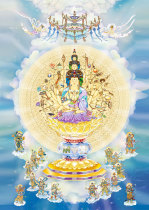 Custom thousand-handed Guanyin portrait 3 photo paper plastic package Guanyin Bodhisattva Buddha painting print knot
