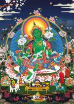 Customized Green Duomao Portrait Buddha Painting Photo Paper Plastic Enclosure HD Avalokitesvara Bodhisattva Incarnation