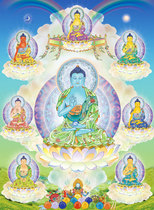 Custom Pharmacist seven Buddhas portrait Photo paper Plastic medicine Master Buddha statue painting Medicine Master Tathagata picture fate