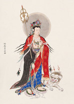 Custom ancient painting Dizang Bodhisattva portrait Dizang Bodhisattva Buddha painting Photo paper plastic seal marriage  