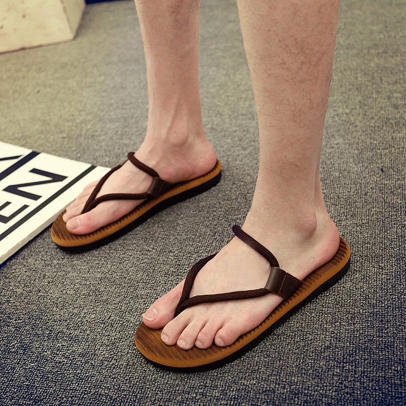 Flip-flops men's summer personality men's casual beach shoes bathroom non-slip massage soft bottom sandals and slippers summer tide drag