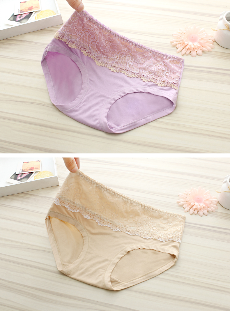 Modal đồ lót phụ nữ eo lớn kích thước cao eo quần ren vải cotton tóm tắt sịp cotton nam đẹp