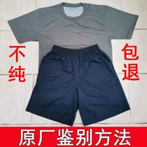 鉴别 原厂体能训练服短袖体能服T恤短裤套装男士夏季圆领速干透气