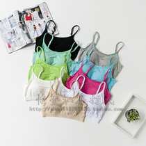 Modale girl with bra mat yoga lingerie cup in one sports short sling band free from penetration chest vest wipe