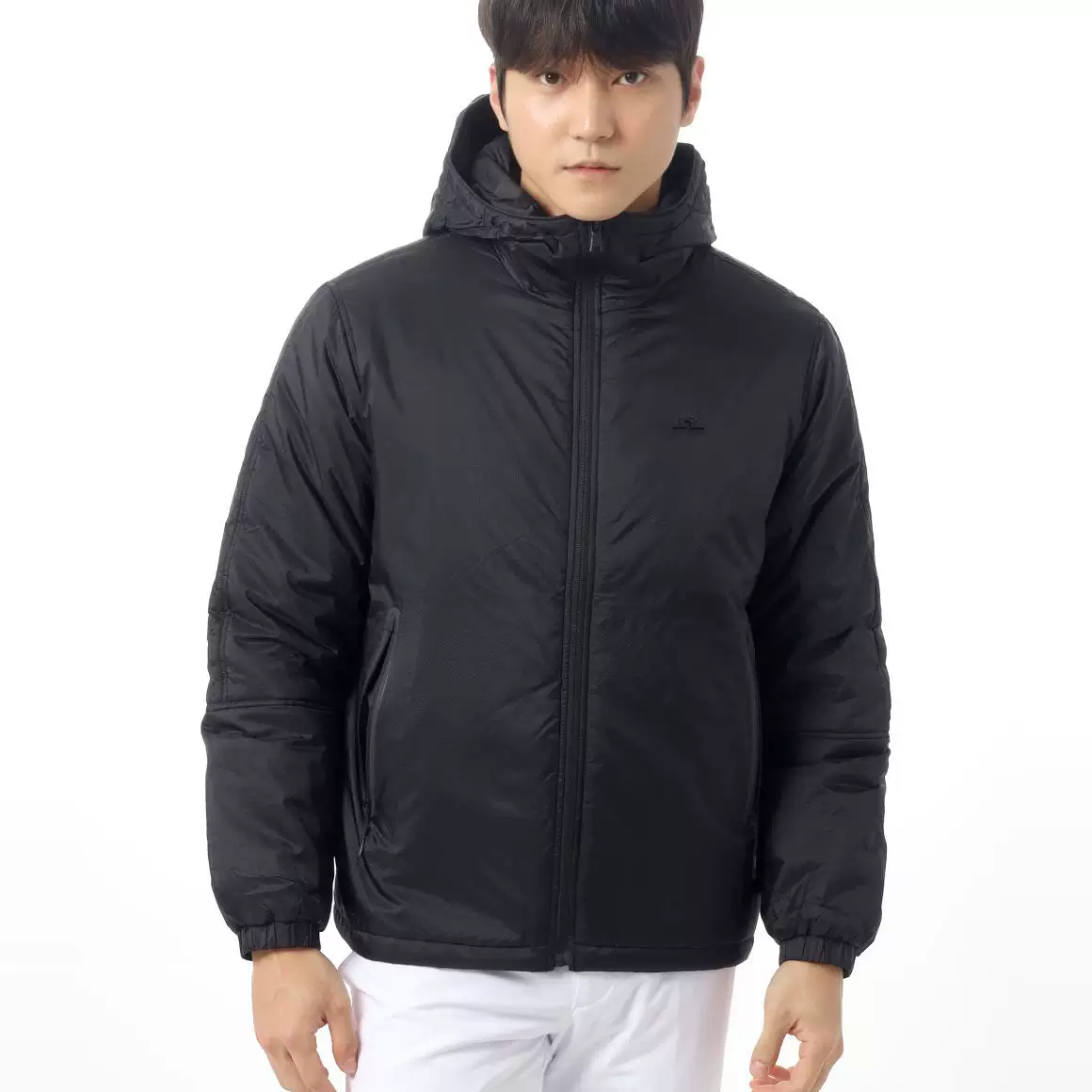 J.LINDEBERG Kim Lindbergh Men's Hooded Cotton Jacket 2025 Spring New 9999 Solid Color Long Sleeve Zip Jacket Fashionable Urban Style