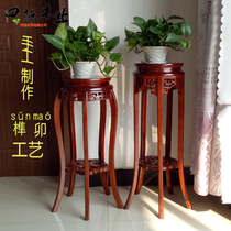 Solid wood flower shelf Chinese living room elm wood imitation ancient flower shelf Greenwood Wooden Balcony Log Fish Tank Brief bonsai frame