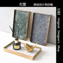 URI Nordic luxury marble tray gilt plate jewelry storage table bathroom bathroom bathroom wash tray