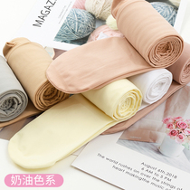 Spring and autumn thin abdomen flesh color light leg high waist leggings womens pantyhose artifact autumn wear joint foot bottom socks
